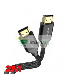 Кабел Earldom ET-W26 HDMI - HDMI, 2м., 4К, С оплетка, Черен - 18384