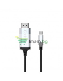 Кабел Earldom ET-W34, Type-C - HDMI 4K, 2м., Черен - 40374