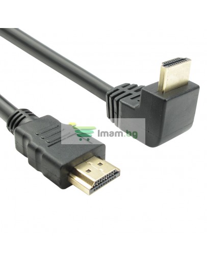 Кабел DeTech HDMI - HDMI M/М, 1.5м, С ъглова глава - 18134