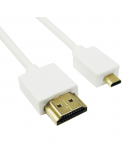 Кабел DeTech HDMI - HDMI Micro, 1.5m, Бял - 18136