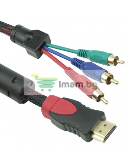 Кабел DeTech HDMI 3 RCA, 1.8m, HQ -18188