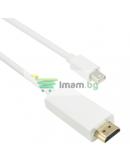 Кабел No brand, MINI DP - HDMI M,  1.8m, Бял -18217