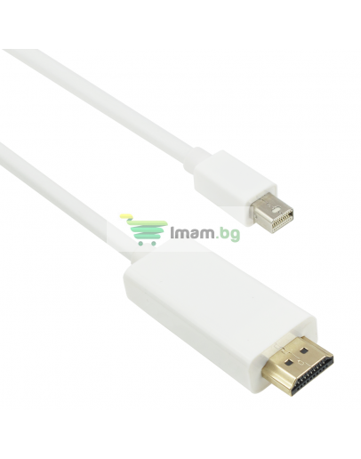 Кабел No brand, MINI DP - HDMI M,  1.8m, Бял -18217