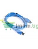 Кабел DeTech USB M / USB M 3.0 1.5m, Син - 18143