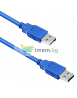 Кабел DeTech USB M / USB M 3.0 1.5m, Син - 18143