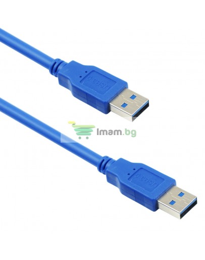 Кабел DeTech USB M / USB M 3.0 1.5m, Син - 18143