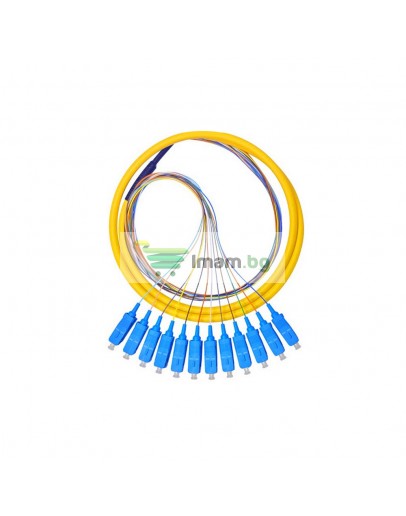 Оптичен кабел DeTech, SC, Pigtail, UPC, Singlemode, 1.5м, Жълт - 18333