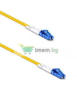 Оптичен пач кабел DeTech, LC-LC, UPC, Singlemode, Duplex, 10м, Жълт - 18332