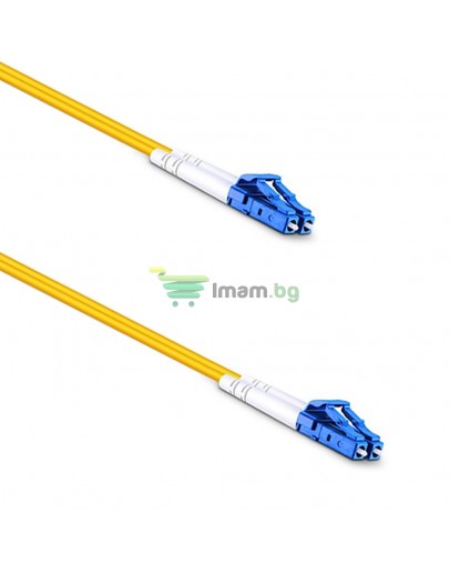 Оптичен пач кабел DeTech, LC-LC, UPC, Singlemode, Duplex, 5.0м, Жълт - 18331
