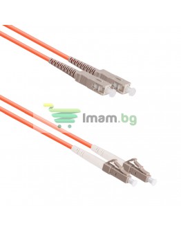 Оптичен пач кабел DeTech, SC-LC, UPC, Multimode, Duplex, 5.0м, Оранжев - 18339