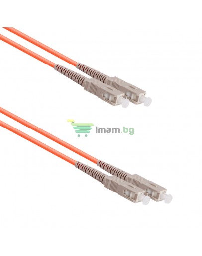 Оптичен пач кабел DeTech, SC-SC, UPC, Multimode, Duplex, 3.0м, Оранжев - 18335
