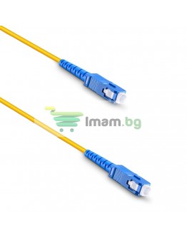 Оптичен пач кабел DeTech, SC-SC, UPC, Singlemode, Simplex, 5.0м, Жълт - 18325