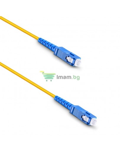 Оптичен пач кабел DeTech, SC-SC, UPC, Singlemode, Simplex, 5.0м, Жълт - 18325