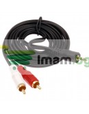 Аудио кабел DeTech 3.5 - 2RCA, 1.5м. high quality - 18116