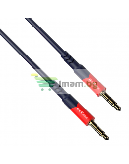 Аудио кабел DeTech DE-12AUX, 3.5mm жак, М/М, 1.0м, Черен - 40278