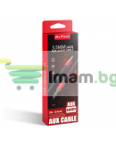 Аудио кабел DeTech DE-12AUX, 3.5mm жак, М/М, 1.0м, Черен - 40278
