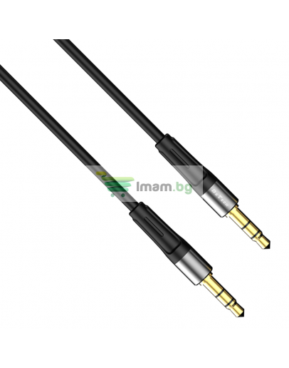 Аудио кабел DeTech DE-13AUX, 3.5mm жак, М/М, 1.0м, Черен - 40279