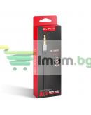 Аудио кабел DeTech DE-13AUX, 3.5mm жак, М/М, 1.0м, Черен - 40279