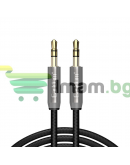Аудио кабел Earldom ET-AUX03, 3.5mm жак, М/М, 1.0м, Черен - 40225