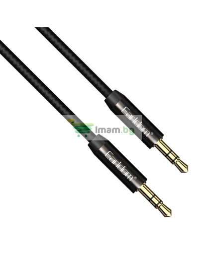 Аудио кабел Earldom ET-AUX03, 3.5mm жак, М/М, 1.0м, Черен - 40225