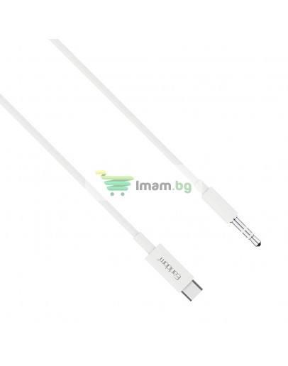 Аудио кабел Earldom ET-AUX29, 3.5mm към Type-C, 1.0м, Бял - 40179
