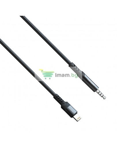 Аудио кабел Earldom ET-AUX39, 3.5mm към Lightning, 1.0м, Черен - 40177