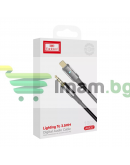 Аудио кабел Earldom ET-AUX52, 3.5mm към  Lightning, 1.0м, Черен - 40220