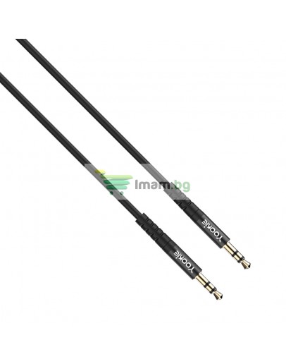 Аудио кабел Yookie YA1, 3.5mm жак, М/М, 1.0м, Черен - 20589