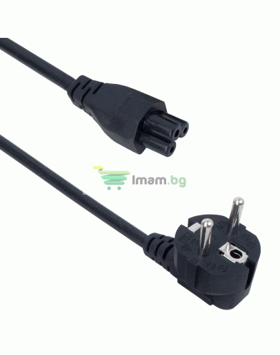 Захранващ кабел DeTech, За лаптоп, 1.5m, CEE 7/7 - IEC C5 F - 18028