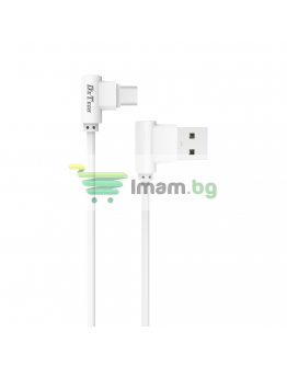 Кабел за данни DeTech DE-21M, Micro USB, 1.0m, Бял - 14129