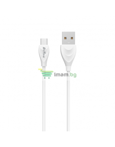Кабел за данни DeTech DE-24M, Micro USB, 1.0m, Бял - 14126