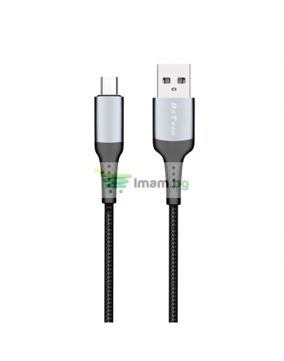 Кабел за данни DeTech DE-43M3, Micro USB, 3.0m, Черен - 40262