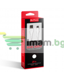 Кабел за данни DeTech DE-44M3, Micro USB, 3.0m, Бял - 40270