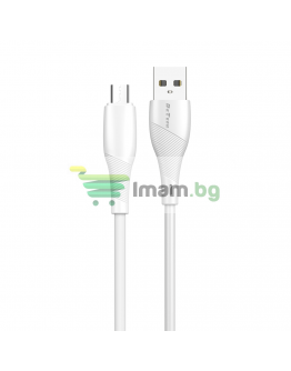Кабел за данни DeTech DE-44M3, Micro USB, 3.0m, Бял - 40270