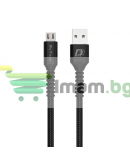 Кабел за данни DeTech DE-C25M, Micro USB, 1.0m, Черен - 40106
