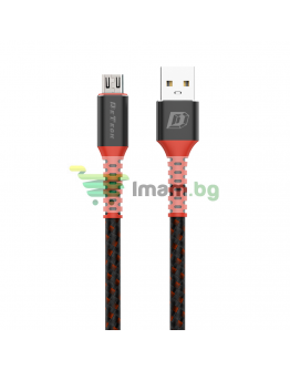 Кабел за данни DeTech DE-C25M, Micro USB, 1.0m, Черен - 40106