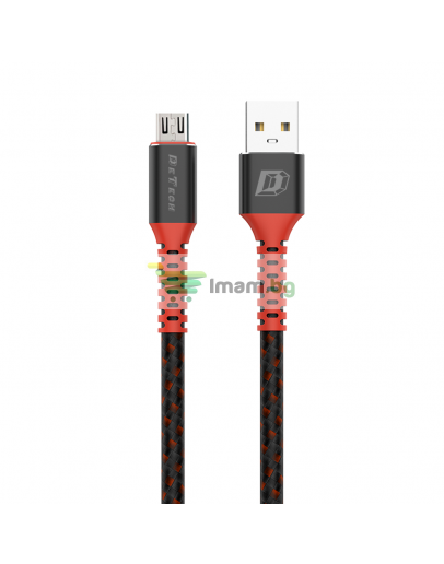 Кабел за данни DeTech DE-C25M, Micro USB, 1.0m, Черен - 40106