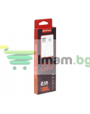Кабел за данни DeTech DE-C27M, Micro USB, 1.0m, Бял - 40109