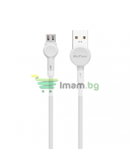 Кабел за данни DeTech DE-C35M, Micro USB, 1.0m, Бял - 40188