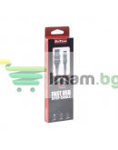 Кабел за данни DeTech DE-C38M, Micro USB, 1.0m, Черен - 40197