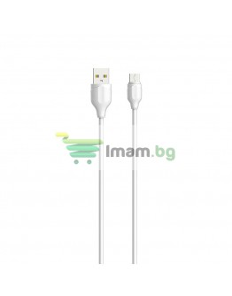 Кабел за данни LDNIO LS371, Micro USB, 1.0m, Бял - 40070
