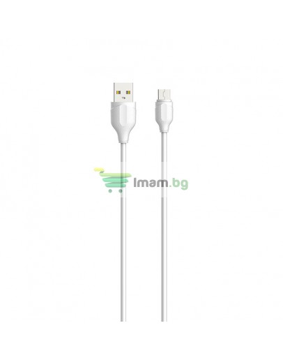 Кабел за данни LDNIO LS371, Micro USB, 1.0m, Бял - 40070