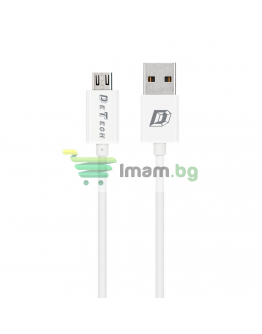 Кабели за данни DeTech, 10бр. Micro USB, 1.0m, Бял - 14143