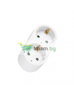 Разклонител No brand, 2 Гнезда, 220V, Без кабел, Бял - 17706