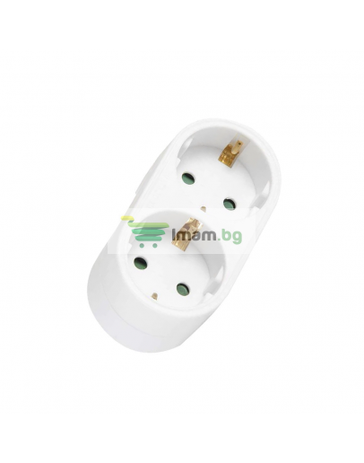 Разклонител No brand, 2 Гнезда, 220V, Без кабел, Бял - 17706