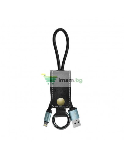 Кабел за данни micro USB, Remax RC-034I, ключодържател, естествена кожа,Черен - 14341