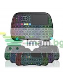 Мини клавиатура No brand M9, USB 2.4GHz, Bluetooth, Микрофон, IR програмируема, Тъчпад, Черен - 13055