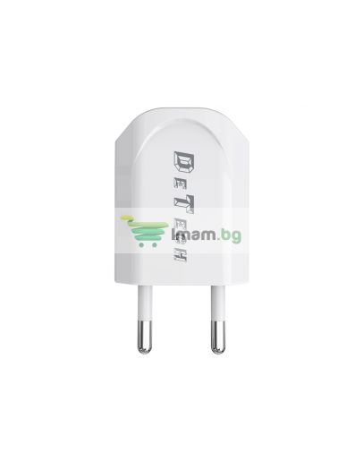 Мрежово зарядно устройство, DeTech, DE-11, 5V/1A 220V, 1 x USB, Бял - 14114