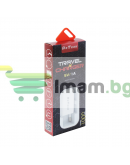 Мрежово зарядно устройство, DeTech, DE-11, 5V/1A 220V, 1 x USB, Бял - 14114