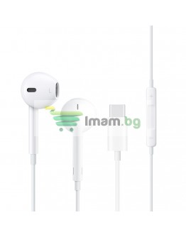 Слушалки за мобилни устройства WiWu Earbuds 303, Type-C, Mикрофон, Бял - 20733